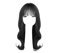Parrucche lunghe nere ondulate per capelli umani, parrucche lunghe ondulate e ricce per donne nere, parrucche naturali soffici e ondulate per capelli umani,Mixed Silk-a2
