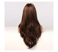 Parrucche lunghe ondulate da donna parrucca sintetica con frangia nera marrone dorato evidenziatore parrucca piena Cosplay capelli per donne parrucca fasciatura