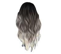 Parrucche lunghe ondulate per donne parrucca riccia ondulata naturale con parrucca in fibra resistente al calore per le radici scure per la festa di ogni giorno o cosplay ombre lungo ombre con fascia