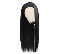 Parrucche Lunghe parrucche di fascia rettilinea parrucche resistenti al calore parrucca for capelli sintetici macchina for le donne nere parrucca in fibra (Size : 28inches)