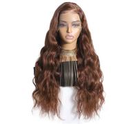 Parrucche marroni for l'onda del corpo Parrucche for capelli umani 13x5 Parrucche Glueless anteriori in pizzo for donna Densità 180(28 inch)