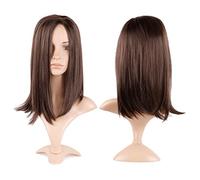 Parrucche marroni per donne, parrucche sintetiche lunghe fino alle spalle, parrucche caschetto, parrucche sintetiche resistenti al calore, parrucche lisce per donne regol