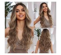 Parrucche Medio-lunghe In Fibra Sintetica Parrucca Media For Capelli Ombre For Ragazze E Donne Morbide Naturali Da Indossare Ogni Giorno Facile Da Indossare(LC8174-1)