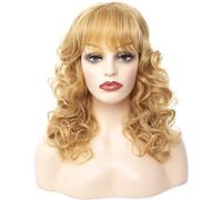 Parrucche Medium to long curly haired women's wig with big waves Parrucca da donna