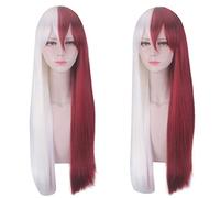 Parrucche My Hero Academia Todoroki Shoto Parrucca Cosplay Boku no Hero Academia Parrucche rosse e bianche per capelli lunghi