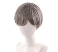 Parrucche naturali per capelli corti, testa completa, per Halloween, vacanze, colore freddo dei capelli, per cosplay e coser