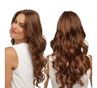 Parrucche Ombre Castano Chiaro per Donna Parrucca Lunga Ondulata, Parrucca Sintetica Resistente Al Calore, Parrucche Lunghe Castano Chiaro per Uso Quotidiano in Festa