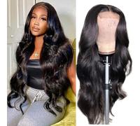 Parrucche ondulate con chiusura in pizzo Parrucche for capelli umani for donne nere Capelli vergini brasiliani Parrucca ondulata con pizzo 4x4 Senza colla Pre pizzicata Nodi candeggiati Parrucca ondul