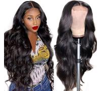 Parrucche ondulate con chiusura in pizzo Parrucche for capelli umani for donne nere Capelli vergini brasiliani Parrucca ondulata con pizzo 4x4 Senza colla Pre pizzicata Nodi candeggiati Parrucca ondul