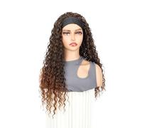 Parrucche ondulate con fascia for donne nere Parrucche lunghe sintetiche senza colla da 26 pollici con onda riccia for l'uso quotidiano nelle feste(1B30#)