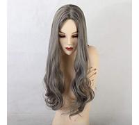 Parrucche ondulate lunghe GHK Parte centrale Cenere di lino Parrucche sintetiche naturali Parrucche in fibra resistente al calore per donne Parrucche cosplay