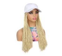 Parrucche One piece long and thin braid wig hat, travel photo headband Parrucca da donna(Gold)
