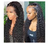 Parrucche Parrucca anteriore del pizzo dell'onda dell'acqua Parrucca dei capelli umani for le donne nere capelli brasiliani dei capelli brasiliani 8-34 pollici bagnata e wavy parrucca frontale a onda