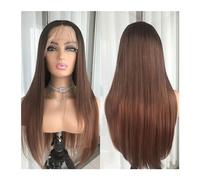 Parrucche Parrucca anteriore in pizzo dritto biondo biondo prepizzicato con evidenziazione colorata Bionda platino Capelli sintetici for donna Parrucca frontale in pizzo senza colla Parrucca da donna(