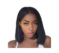 Parrucche Parrucca Bob con chiusura in pizzo 4x4 con capelli lisci, parrucche brasiliane Remy con capelli umani, pizzo trasparente Parrucca da donna(16inches)