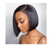 Parrucche Parrucca BOB corta al 180% Parte T Parte laterale Parrucche Bob Frontale in pizzo Cuticola allineata Capelli umani brasiliani pre pizzicati for le donne nere Parrucca da donna(4*4,12INCHES)
