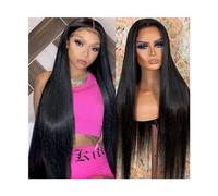 Parrucche Parrucca con chiusura in pizzo HD trasparente 6x6 Parrucca diritta peruviana pre-pizzicata Parrucca for capelli umani peruviani da 14-40 pollici Parrucche con chiusura in pizzo dritto for ca