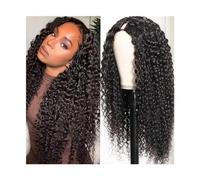 Parrucche Parrucca con parte a U Parrucche ricci crespi for donne nere, Capelli umani da 10-26 pollici Clip a forma di U in parrucche Ricci Parte a U Estensione dei capelli umani Remy Parrucca(14inche