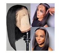 Parrucche Parrucca corta Bob Parrucca frontale in pizzo Capelli umani brasiliani 8-16 "Parrucche lunghe dritte in pizzo trasparente Parrucche lisce for capelli Remy Densità 150% Parrucca da donna(Colo