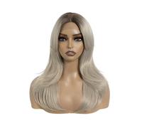 Parrucche Parrucca cosplay diritta da 20 pollici Parrucche bionde Ombre for le donne anteriori in pizzo sintetico Acconciatura realistica