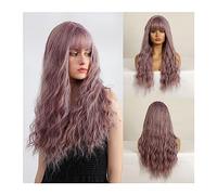 Parrucche Parrucca Cosplay Parrucche in fibra resistente al calore Parrucche sintetiche Ombre lunghe marroni for le donne Parrucche ondulate for capelli naturali Parrucca femminile parte centrale parr
