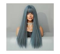 Parrucche Parrucca cosplay quotidiana di capelli finti naturali for le donne parrucche bionde marroni ombre parrucche sintetiche lunghe dritte con frangia ad alta temperatura Parrucca da donna(Color:M