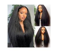 Parrucche Parrucca dei capelli umani dritti ricci per le donne nere, parrucca anteriore in pizzo trasparente 13X4 Parrucche anteriori in pizzo dritto Yaki capelli Remy brasiliano con capelli
