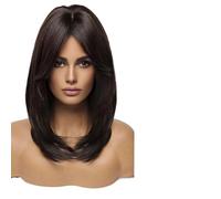 Parrucche Parrucca di capelli castani media lunghezza con frangia for parrucche ondulate da donna(LC242-6)