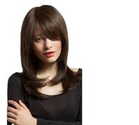 Parrucche Parrucca di capelli castani media lunghezza con frangia for parrucche ondulate da donna(LC107-1)