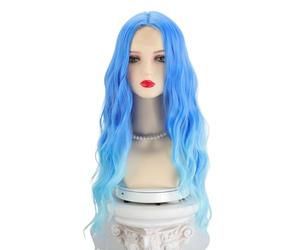 Parrucche Parrucca for capelli ricci lunghi con sfumatura blu a metà divisione, parrucca personalizzata, adatta for feste e abbigliamento quotidiano per la festa quotidiana