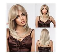 Parrucche Parrucca for capelli sintetici con frangia Parrucche bionde lunghe for donna Colore ombre con radici scure Parrucche a strati resistenti al calore parrucca in fibra(Color:LC242-3)