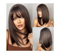 Parrucche Parrucca for capelli sintetici con frangia Parrucche bionde lunghe for donna Colore ombre con radici scure Parrucche a strati resistenti al calore parrucca in fibra(Color:LC5056-1)