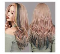 Parrucche Parrucca for capelli sintetici PARRUCCHE resistenti al calore Nuova tendenza Highlight Parrucca bionda ondulata parte centrale for le donne Festa cosplay quotidiana Parrucca da donna