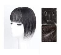 Parrucche Parrucca for ragazze, toppa for la testa, capelli bianchi, capelli veri, soffici e soffici, for aumentare il volume dei capelli Parrucca da donna(Color:05-(7-8)25CM-black)