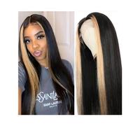 Parrucche Parrucca frontale in pizzo 13x4 capelli lisci 1B / 27 Ombre Evidenzia parrucche di capelli umani for donne nere Parrucche anteriori in pizzo dritto trasparente da 8-30 pollici Parrucca Pizzo