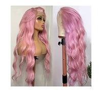 Parrucche Parrucca frontale in pizzo rosa chiaro onda sciolta 13 × 4 × 1 Parrucca in pizzo trasparente HD Capelli Remy brasiliani 8-28 "Parrucca anteriore in pizzo riccio onda colorata rosa pre pizzic