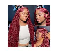 Parrucche Parrucca frontale in pizzo trasparente HD 200 densità 13x4 con capelli umani pre-pizzicati e onda profonda colorata Parrucca da donna(20inches)