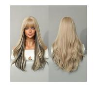 Parrucche Parrucca Hai sintetica naturale for Cosplay Parrucca bionda resistente al calore for donna Parrucca lavanda ondulata lunga con frangia Parrucca da donna(Color:MW0313-1)