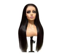 Parrucche, Parrucca liscia pretagliata in pizzo naturale senza colla, 13x4, pronta all'uso,Parrucche di capelli umani(20inch)