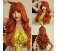 Parrucche Parrucca lunga ondulata grigio viola for le donne Parrucche ondulate con tintura in testa for feste quotidiane,per donne(Ginger)