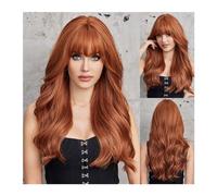 Parrucche Parrucca resistente al calore da marrone chiaro a biondo, ombre, parrucche sintetiche, capelli naturali ondulati lunghi, con frangia, for feste cosplay da donna Parrucca da donna(LC034-1)