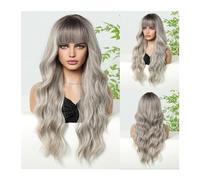 Parrucche Parrucca riccia for le donne nere Parrucca quotidiana da 26 pollici Parrucche sintetiche Capelli lunghi con onda d'acqua Marrone Platino Biondo Parrucche Ombre Parte centrale Afro parrucca i
