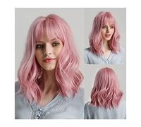 parrucche Parrucca sintetica a onde del corpo medio lunghe sciolte con frangia Parrucche naturali giornaliere da 14 pollici for donne Parrucca for capelli in fibra morbida resistente al calore parrucc