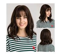 parrucche Parrucca sintetica a onde del corpo medio lunghe sciolte con frangia Parrucche naturali giornaliere da 14 pollici for donne Parrucca for capelli in fibra morbida resistente al calore parrucc