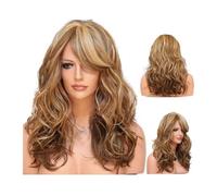 Parrucche Parrucca sintetica for capelli naturali lunghi ondulati resistenti al calore Mix parrucche bionde for donna Parrucca