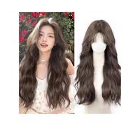 Parrucche Parrucca sintetica in lana con capelli lunghi e ricci, con frangia, 25 pollici, for feste e uso quotidiano Parrucca da donna