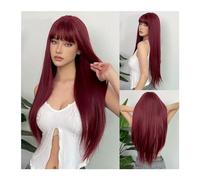 Parrucche Parrucca sintetica lunga diritta Parrucche nere for uso quotidiano con frangia for capelli naturali da donna in fibra resistente al calore Cosplay Lolita Party parrucca in fibra(Color:WL1085