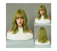Parrucche Parrucca verde Matcha for donna Parrucca sintetica for capelli caschetto Lunghezza delle spalle Parrucca ondulata Cosplay Parrucca for capelli finti femminili for Halloween Parrucca