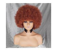 Parrucche Parrucche afro for donne nere Parrucca afro crespa riccia corta rimbalzante Parrucche enormi e soffici rimbalzanti Premium sintetico for cosplay e quotidiano Parrucca da donna (Color : 4)