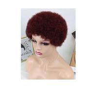 Parrucche Parrucche afro ricce castane corte Parrucca bionda Pixie riccia Capelli umani Fatta a macchina per la festa quotidiana(99j Color Wig)